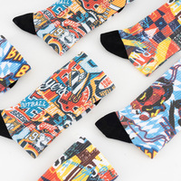 KTS19 Vente en gros Conception personnalisée Logo Impression par sublimation thermique vierge Impression 3D blanche Chaussettes d'équipage numériques