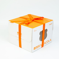 Boîte à gâteaux recyclable OEM en carton alimentaire avec fenêtre en PET, résistante à la graisse, pour gâteaux et pâtisseries