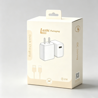 Boîte de chargeur de câble de données en carton rigide imprimée sur mesure, finition mate avec avantage UV pour l'électronique grand public et l'emballage cadeau
