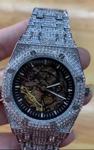 Orologi da Polso Meccanici Automatici da <span class=keywords><strong>Uomo</strong></span> Blues Wholesale Hip Hop, Gioielli di Lusso in Oro <span class=keywords><strong>Giallo</strong></span> con Diamanti - Product Image 6