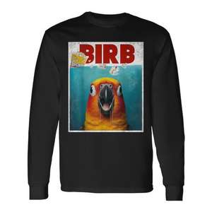 Camiseta de manga larga Birb Meme Sun Conure Parrot para propietarios de aves - Product Image 1