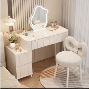 New Arrival Stylish LED-Lit có thể điều chỉnh trang điểm gương Vanity bảng điều chỉnh thiết kế hiện đại có sẵn màu trắng xám cho phòng ngủ khách sạn sử dụng - Product Image 3