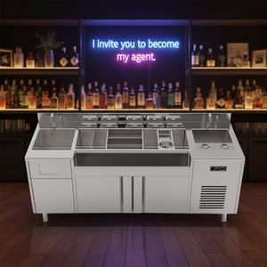 Estación de Preparación de Cócteles de Temperatura Única Personalizable 2024, Fregadero Comercial con Contenedor de Hielo para Whisky, Mesa de Trabajo para Bares y Hoteles - Product Image 1
