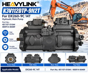 Pompe hydraulique principale K3V112DTP-9N2T pour excavatrice DX260-9C 14T, pièce de rechange pour pompe à huile 401107-01044 400914-00489 - Product Image 1
