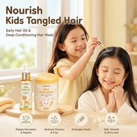 Coffret Cadeau Soins de la Peau pour Enfants Marque Blanche, Shampoing, Gel Douche, Huile et Masque Capillaire pour Enfants, Soins Doux pour Bébé Sans Sulfate