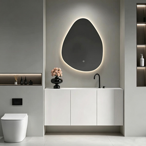 Ensemble de meubles de salle de bain minimalistes avec vasque intégrée en céramique, lavabo et unité d'évier. - Product Image 5