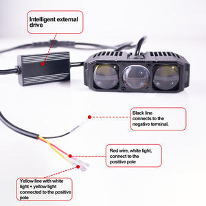 Xenplus <span class=keywords><strong>Super</strong></span> Bright LM23 160W Dual Colors Mini Led Work Light 12V 24V 30000lm Mini Led Driving Fog Light para motocicleta Jeep - Product Image 2