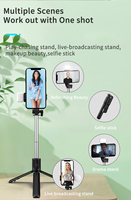 Bâton de Selfie télescopique Portable R1S trépied ABS réglable avec lumière de remplissage pour Smartphones iOS/Android accessoires de téléphone portable