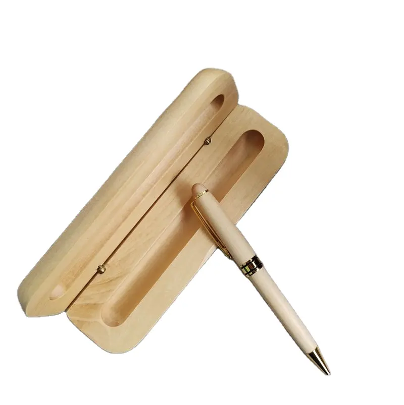 CHXN 1.0mm Metal Ballpoint Pen Set Environmentally Friendly Wooden Business Gift Signature Pen with Customizable Logo