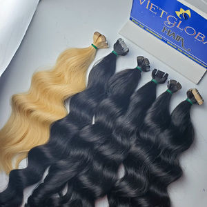 Extensiones de Cabello Humano Natural con Ondas Naturales Super Doblemente Tramado, 100% Virgen, Cabello Natural Crudo, Cutícula Alineada, Cabello Vietnamita - Product Image 1