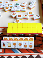 Jeu de Mahjong Portable Charleston Moderne, Tuiles Vintage et Design Tigre, Vert Émeraude, Coffret Cadeau de Luxe