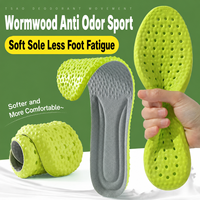 Semelles intérieures de sport en PU respirantes avec trous, désodorisantes à l'armoise, élastiques, absorbant les chocs, résistantes à la transpiration, confortables, unisexes pour baskets et bottes