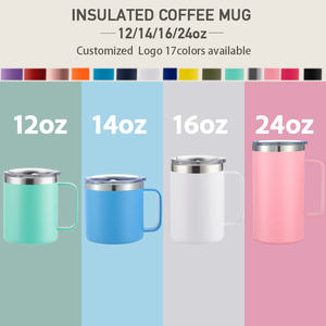 Mug isotherme en métal de qualité supérieure, 12oz, 14oz, 16oz, 24oz, avec poignée robuste, <span class=keywords><strong>pour</strong></span> le camping, le bureau et les activités de plein air. - Product Image 1