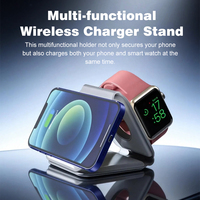Chargeur sans fil magnétique pliable 3-en-1 Premium 15W à charge rapide pour iPhone, Apple Watch, AirPods – Cadeau d'affaires