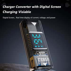 Adaptateur USB C 36W transparent avec affichage numérique de la <span class=keywords><strong>puissance</strong></span>, convertisseur <span class=keywords><strong>d</strong></span>'extension USB C femelle vers USB A femelle - Product Image 6