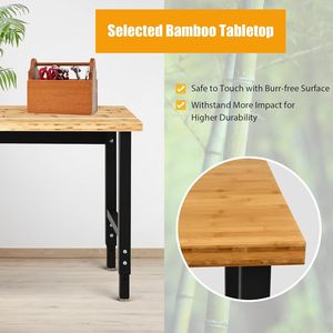 Banc de travail réglable robuste pour garage, en acier et bois, facile à assembler pour le bureau - Product Image 4