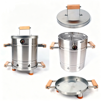 Ahumador Vertical Premium de Acero Inoxidable, Parrilla de Carbón para Asar, Kit Completo con Accesorios, Modelo CSLECS15