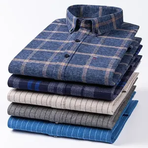 เสื้อเชิ้ตลายตารางแขนยาวสำหรับผู้ชายผ้าฝ้าย7XL ระบายอากาศได้ดีและย้อมด้วยเส้นด้ายไซส์ใหญ่พิเศษเสื้อผ้าลำลองสำหรับฤดูใบไม้ผลิ - Product Image 5