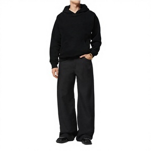 Pantalon de survêtement décontracté ample personnalisé pour homme, 520g, molleton brossé 100% coton, taille élastique, jambe large - Product Image 2