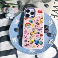 Coque de téléphone à panneau arrière magnétique remplaçable pour Iphone17/17pro/17promax/17air avec le puzzle coloré de dorure