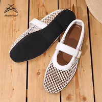 Nouvelles Ballerines Confortables en Maille pour Femmes et Filles, Style Mary Jane avec Bride Boucle, Chaussures Plates