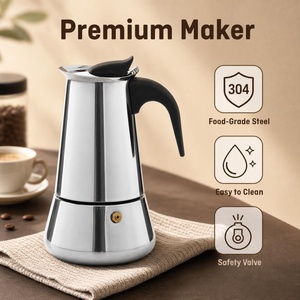 หม้อ<span class=keywords><strong>กาแฟ</strong></span>เอสเพรสโซ่สเตนเลสสตีลกันรอยขีดข่วน ดีไซน์สั่งทำพิเศษสำหรับเตาแก๊ส - Product Image 1