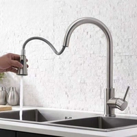 Robinet de cuisine en acier inoxydable 304, monocommande extractible, rotation à 360 degrés, mitigeur d'évier électrique chaud/froid avec valve en céramique