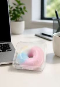 Jouet à presser en forme de boules croustillantes de beignets colorées, avec coque craquante, jouet anti-stress à intérieur souple pour enfants et fêtes - Product Image 4