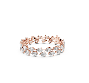 Bracelet de luxe en or rose avec diamants de laboratoire, bijoux raffinés, cadeau de créateur, accessoire élégant - Product Image 1