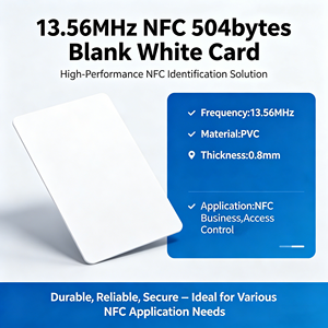 Tarjeta <span class=keywords><strong>de</strong></span> PVC en Blanco con Chip N-TAG 215 100% Original, 504 bytes, Tamaño CR80, Frente Brillante con Película Desprendible, Reverso Mate Imprimible, Tarjeta NFC - Product Image 1
