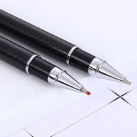 Stylo à bille en fibre de carbone JR Metal Logo personnalisé Stylo promotionnel sportif d'affaires Respectueux de l'environnement Bleu/Noir 30g 0,5mm