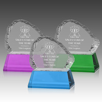 Trophée Noble Sales Star Iceberg avec base noire pour récompenses annuelles, reconnaissance d'entreprise, cérémonie d'affaires, souvenirs