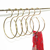Cintre en fil de métal doré pour hijab placard vêtements ceinture écharpe crochet cintre ceinture support écharpe anneau cintres crochet placard organisateur