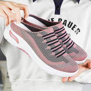 Sandalias de Verano Tejidas Ligeras y Transpirables para Mujer, Antideslizantes, con Suela Blanda, Estilo Semi-Abierto, Zapatillas Deportivas para Exteriores - Product Image 1