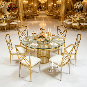 Banquet Hall Stainless Steel Gold Dinner Room Chair Metal Hotel Wedding Chairs Events - Product Image 6