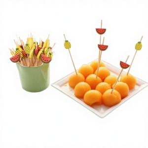 Piques à <span class=keywords><strong>fruits</strong></span> en bambou naturel écologiques, bâtonnets décoratifs pour cupcakes, pour desserts de mariage - Product Image 6