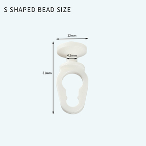 Curseur de <span class=keywords><strong>rideau</strong></span> de pli d'ondulation de style rustique avec des accessoires de bande de polyester de coureur de vague de S pour la voie de <span class=keywords><strong>rideau</strong></span> - Product Image 2