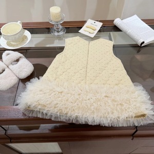 Christmas Girls' Long Sleeve Vest Dress With Tulle Skirt And Pom Poms For Autumn Winter - Product Image 3