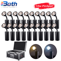 20 projecteurs LED miniatures 10W à piles avec étui, lumière blanc chaud, indice de protection IP33, DMX sans fil pour éclairage de scène de mariage et d'événements