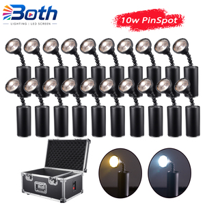 ไฟพินสปอต LED ขนาดเล็ก 10W แบบไร้สาย DMX จำนวน 20 ชิ้น พร้อมกล่องเก็บ ใช้พลังงานจากแบตเตอรี่ สำหรับงานแต่งงาน งานเวที และงานอีเว้นท์ - Product Image 1