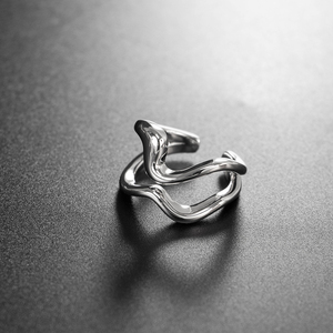 Anillo de Diseño Ondulado Vintage Chapado en Oro de 18K de J&D para Uso Diario Unisex - Product Image 4