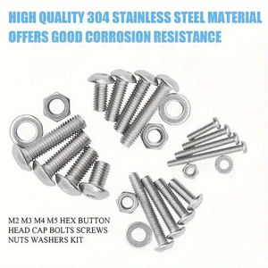 304 Stainless Steel Screw Kit 1220pcs Pan Head Hex Socket Screws Nuts Washers ISO 7380 A2-70 Standard <b>Tool</b> <b>Set</b> - Product Image 5
