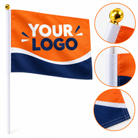 Drapeau personnalisé rectangulaire, drapeau en polyester à tenir à la main, imprimé numériquement, décoration promotionnelle pour événements, cadeau, drapeau en gros