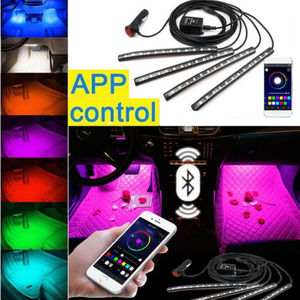 5050 véhicule ambiante décoration intérieure de voiture de lumières d'ambiance led lampe lumière de musique de voiture - Product Image 5