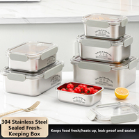 Hete Aanbieding RVS Lunchbox Verwarmbare Voedselbewaarbak Sandwichdoos Fruitdoos met Deksel voor Restaurant Keuken