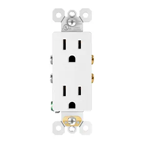 NEMA 5-15R Modern Electrical Receptacle Outlets Pure Brass US Type 15A Duplex Receptacles Outlet