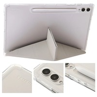 Étui pour tablette Samsung TAB S9 Plus S10 Plus S9 FE 12,4 pouces en acrylique transparent à bords souples avec support pour stylet Y Fold