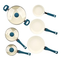 Juego de Utensilios de Cocina Antiadherentes Modernos de 13 Piezas, Diseño Sostenible de Metal Rojo