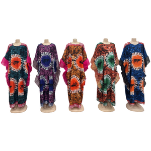 Nuovo all'ingrosso moda di grandi dimensioni abito da donna <span class=keywords><strong>africano</strong></span> estivo stampato rotondo - Product Image 4