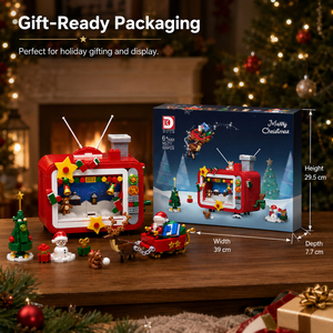 Ensemble de blocs de construction <span class=keywords><strong>LED</strong></span> rétro <span class=keywords><strong>TV</strong></span> de Noël 626 pièces, modèle de scène lumineuse pour les fêtes, jouet pour enfants, décoration festive pour la maison, cadeau en gros - Product Image 3